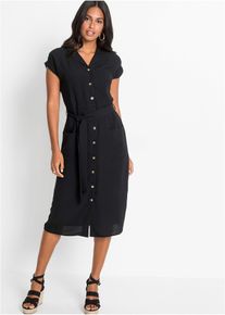 Blusenkleid in schwarz, Gr&ouml;sse 44, bonprix