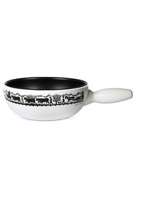 Stöckli Stöckli , Fonduetopf »Alpaufzug«, Keramik , schwarz-weiss