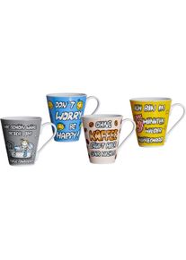 Ritzenhoff & Breker Becher »Büro«, (Set, 4 tlg., 4 Kaffeebecher (280 ml, 10 cm hoch, 9 cm Durchmesser), Bürosprüche, 280 ml, 4-teilig , bunt , Ritzenhoff & Breker