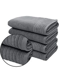 my home Duschtücher »Sanremo premium, Premium Handtücher, 600 gr/m², 70x140cm«, (Set, 4 St., 2x 70x140cm), mit Bordüre, einfarbig, flauschig und weich,...