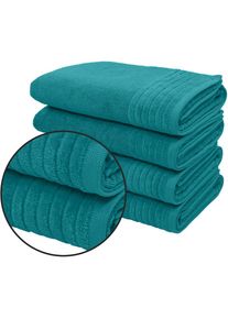my home Duschtücher »Sanremo premium, Premium Handtücher, 600 gr/m², 70x140cm«, (Set, 4 St., 2x 70x140cm), mit Bordüre, einfarbig, flauschig und weich,...