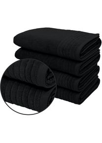 my home Duschtücher »Sanremo premium, Premium Handtücher, 600 gr/m², 70x140cm«, (Set, 4 St., 2x 70x140cm), mit Bordüre, einfarbig, flauschig und weich,...