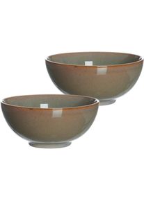 Ritzenhoff & Breker Schale »Puebla«, 2 tlg., aus Steinzeug, Buddha-Bowls, Ø 17,5 cm , grau , Ritzenhoff & Breker