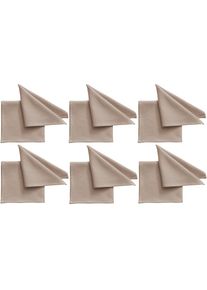 Stoffserviette »One 40 cm x 40 cm, 6 Stück, Beige«, (6 St.) , beige , Pichler