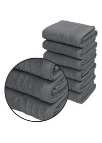 my home Handtücher »Sanremo premium, Premium Handtücher, 600 gr/m², 40x70cm«, (Set, 6 St., 6x 40x70cm), mit Bordüre, einfarbig, flauschig und weich,...