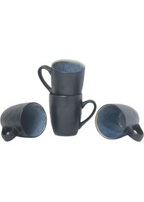 Becher »Arnhem«, (Set, 4 tlg.), lebendige Reaktionsglasur, jedes Stück ein Unikat, 4tlg, Scandic-Style , blau , Andas