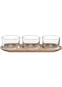 Snackschale »4 Stück, Transparent«, 4 tlg., aus Glas, Holzart: Bambus (China) , farblos , montana-Glas