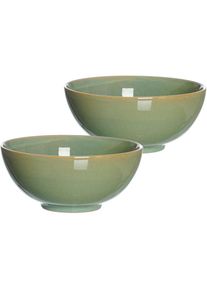 Ritzenhoff & Breker Schale »Puebla«, 2 tlg., aus Steinzeug, Buddha-Bowls, Ø 17,5 cm , grün , Ritzenhoff & Breker
