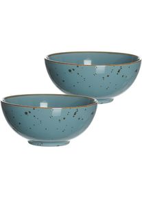 Ritzenhoff & Breker Schale »Xico«, 2 tlg., aus Steinzeug, Buddha-Bowls, Ø 17,5 cm , blau , Ritzenhoff & Breker