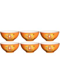 Schale »Oommh Morgengruss 16 cm«, 6 tlg., aus Keramik , orange , Mila