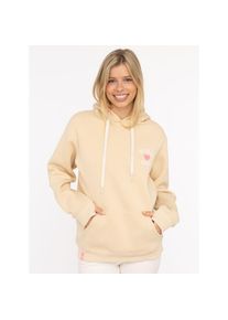 Zwillingsherz , Hoodie »"Wild at heart"«, Leo Kapuze und Stickerei, bedruckter Kordelzug, gestrickte Bündchen , beige , Kapuzen-Hoodie von...