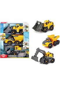 DICKIE TOYS , Spielzeug-Baumaschine »Volvo Tough Work Force«, (Set, 3 tlg.) , gelb