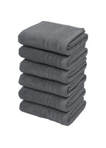 my home Handtücher »Sanremo premium, Premium Handtücher, 600 gr/m², 40x70cm«, (Set, 6 St., 6x 40x70cm), mit Bordüre, einfarbig, flauschig und weich,...
