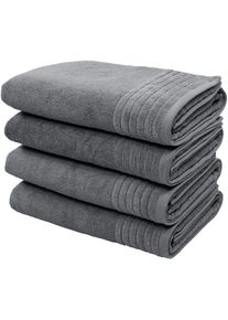 my home Duschtücher »Sanremo Premium, Premium Handtücher, 600 gr/m², 70x140cm«, (Set, 4 St., 2x 70x140cm), mit Bordüre, einfarbig, flauschig und weich,...