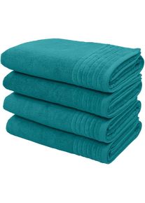 my home Duschtücher »Sanremo Premium, Premium Handtücher, 600 gr/m², 70x140cm«, (Set, 4 St., 2x 70x140cm), mit Bordüre, einfarbig, flauschig und weich,...