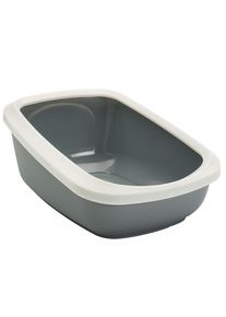 Savic Katzentoilette Aseo Jumbo mit hohem Rand - hellgrau/weiss