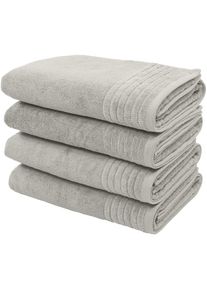 my home Duschtücher »Sanremo Premium, Premium Handtücher, 600 gr/m², 70x140cm«, (Set, 4 St., 2x 70x140cm), mit Bordüre, einfarbig, flauschig und weich,...