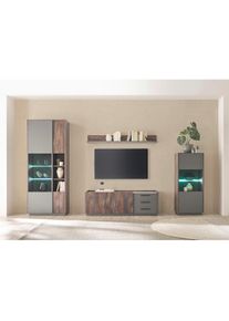 Wohnwand »LARGO«, (Set, 4 St.), mit Soft-Close-Funktion , braun , Inosign
