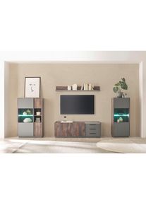 Wohnwand »LARGO«, (Set, 4 St.), mit Soft-Close-Funktion , braun , Inosign