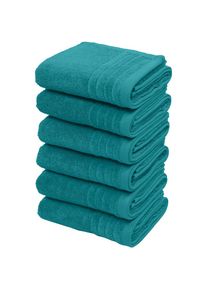 my home Handtücher »Sanremo Premium, Premium Handtücher, 600 gr/m², 40x70cm«, (Set, 6 St., 6x 40x70cm), mit Bordüre, einfarbig, flauschig und weich,...