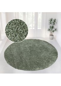 Teppich »Viva Teppich rund«, rund, 45 mm Höhe, Uni-Farben, einfarbig, besonders weich und kuschelig , grün , my home
