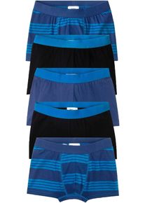 Boxershorts mit weicher Baumwolle (5er Pack) in blau, Grösse 104/110, 95% Baumwolle, bonprix