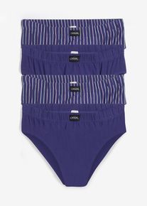 Lot de 4 slips Maxi coton en bleu pour homme, Taille 6 (L), 95% coton, Couleur/Motif: bleu-violet rayé, bonprix
