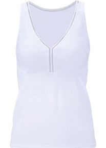 Damen BH-Hemd mit elastischem Zierband weiss