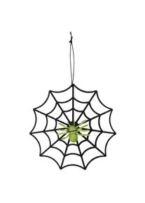 Toile d'araign&eacute;e scintillante avec araign&eacute;e 30 cm