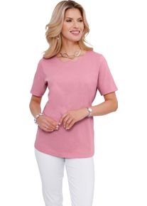 Damen Kurzarmshirt mit Wellenkante altrosa