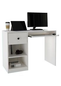 Schreibtisch »PODUM, Computertisch,«, Tastaturauszug, grosse Schublade, Breite 106 cm , weiss , Inosign
