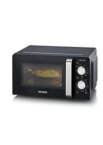 Severin 2‑in‑1 Mikrowelle mit Grillfunktion, 17 l, 700/900 W, 30‑Minuten‑Timer, Drehteller & Grillrost, B 440 x H 240 x T 320 mm, Schwarz