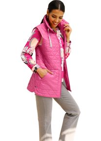 Damen Steppweste mit Druckknöpfen fuchsia