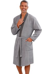 Herren Herrenbademantel mit Taschen steingrau