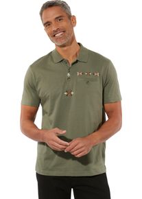 Herren Poloshirt mit Trachtenstickerei khaki