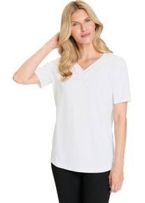Damen Kurzarmshirt mit Herzausschnitt weiss