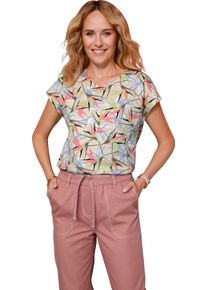 Damen Kurzarmshirt aus Baumwolle, floral bedruckt sand-khaki-bedruckt