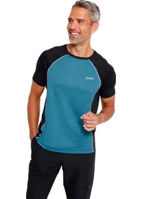 Herren Sportshirt mit Kontrasten schwarz-petrol