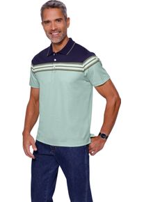 Herren Poloshirt mit Farbkontrasten marine-kalkmint