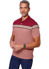 Herren Poloshirt mit Farbkontrasten dunkelrot-rosenholz