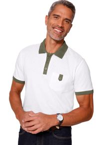 Herren Poloshirt mit Druck im Vorderteil ecru-khaki