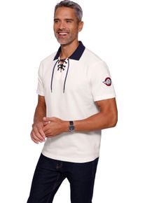 Herren Poloshirt mit Schnürung am Ausschnitt ecru