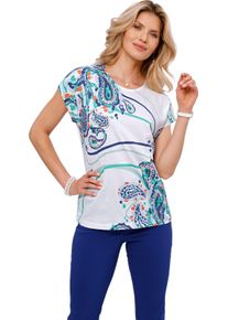 Damen Kurzarmshirt im Paisley-Dessin ecru-kalkmint-bedruckt