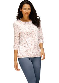 Damen 3/4-Arm-Shirt im floralen Muster ecru-rosenholz-bedruckt
