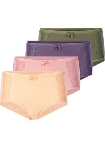Damen Taillenslip im 4er-Pack khaki + rosenholz + apricot + feige