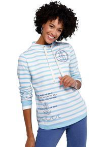 Damen Sweatshirt im Ringel-Dessin aquamarin-ecru-geringelt