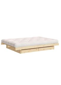 Bettgestell »Kanso Bed, Stauraumbett, Bett mit oder ohne Schubladen« Bett mit/ohne Schubladen, inkl Lattenrost, FSC zertifiert , beige , Karup Design