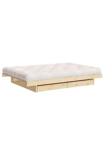 Bettgestell »Kanso Bed, Stauraumbett, Bett mit oder ohne Schubladen« Bett mit/ohne Schubladen, inkl Lattenrost, FSC zertifiert , beige , Karup Design