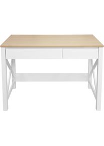 Home Affaire , Schreibtisch »Silba«, 2 Schubladen, Landhausstil, Home Office, Breite 100 cm , weiss , Ein Produkt im charmanten Landhausstil:...