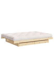 Bettgestell »Kanso Bed, Stauraumbett, Bett mit oder ohne Schubladen« Bett mit/ohne Schubladen, inkl Lattenrost, FSC zertifiert , beige , Karup Design